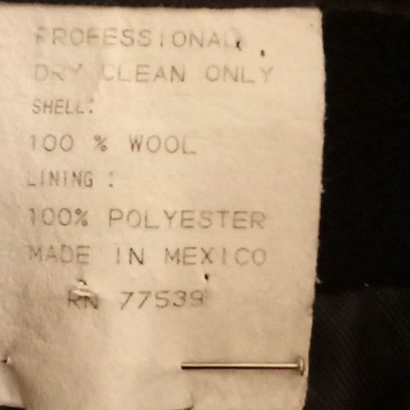 VINTAGE Stephanie Mathews Wool Winter Size 12 Black Color Pea Coat HMBC - Picture 14 of 15